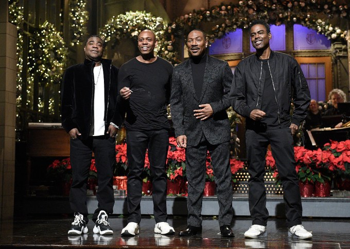 Eddie Murphy returns to the ‘SNL’ stage with Chris Rock, Dave Chappelle & Tracy Morgan