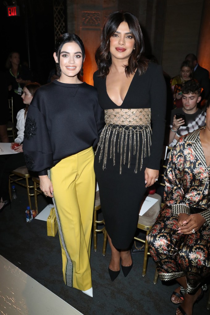 Lucy Hale and Priyanka Chopra attend the Oscar de la Renta show