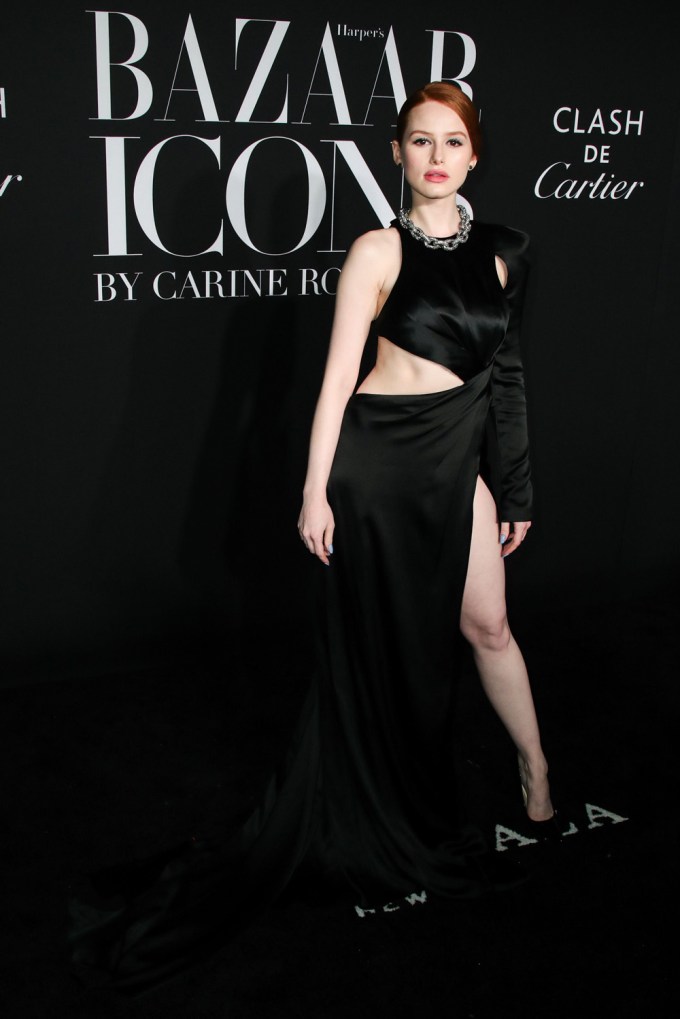 Madeline Petsch in a cut out dress at the Harper’s Bazaar ICONS party