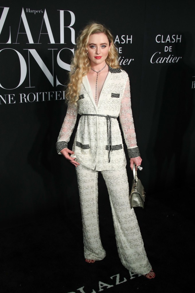 Kathryn Newton in white at the Harper’s Bazaar ICONS party