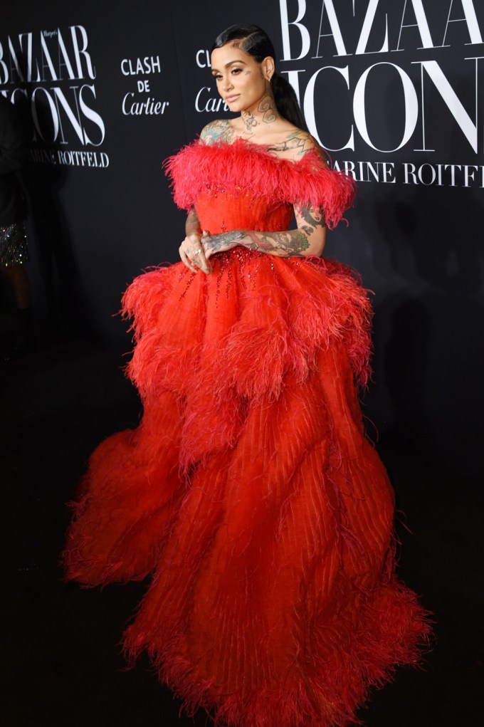 Kehlani in red at the Harper’s Bazaar ICONS party