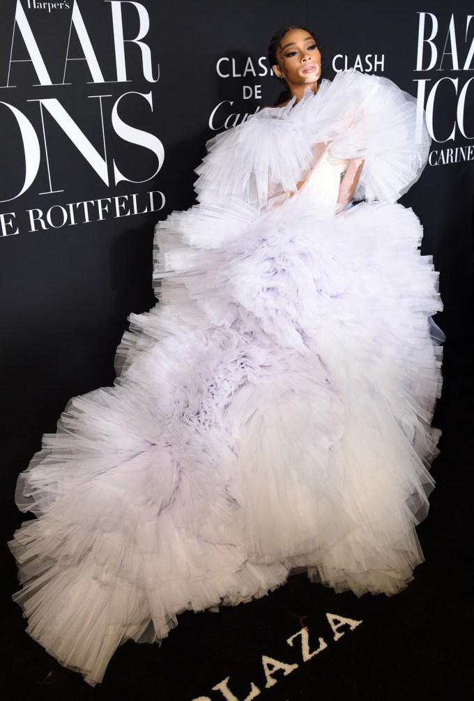 Winnie Harlow in tulle at the Harper’s Bazaar ICONS party