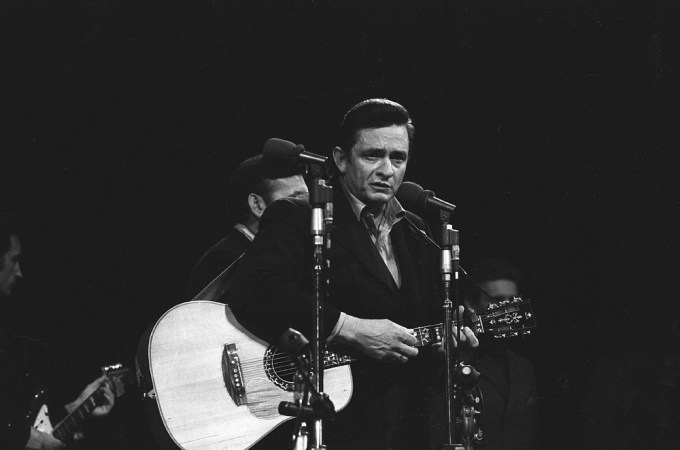 Johnny Cash Strums The Acoustic Guitar