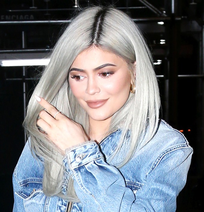 Kylie Jenner with silver hair