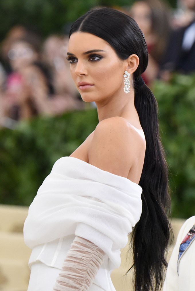 Kendall Jenner with an extra long ponytail