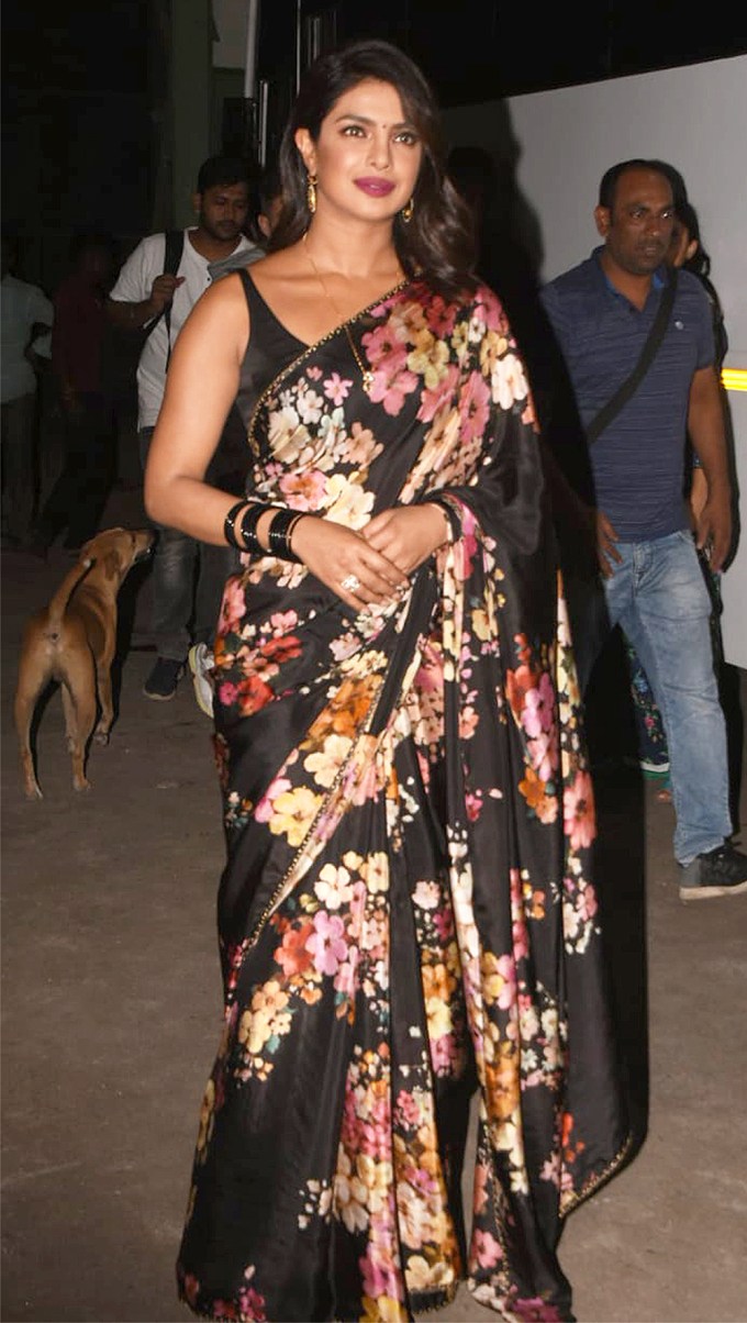 Priyanka Chopra wears a floral sari