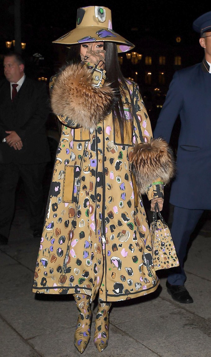 Cardi B In Oversized Jacket At Paris Fashion Week