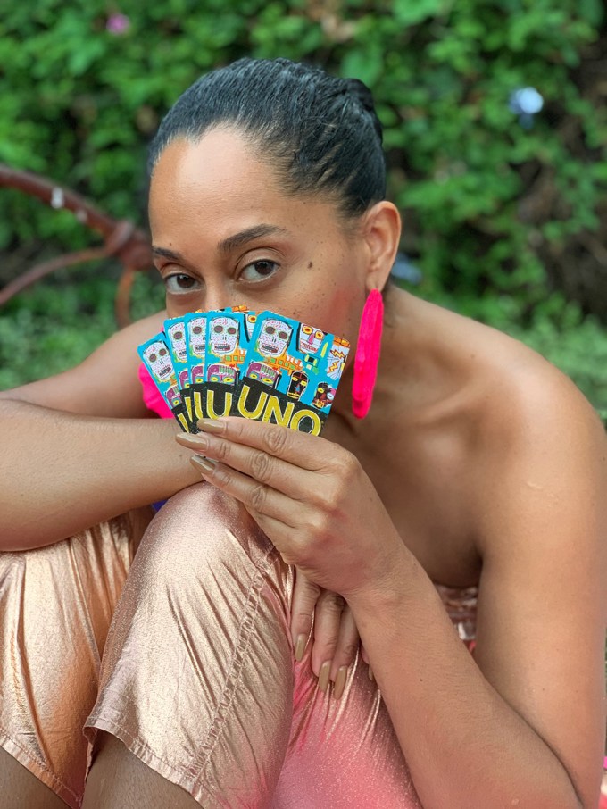Tracee Ellis Ross plays UNO With a limited Edition Jean-Michel Basquiat Deck