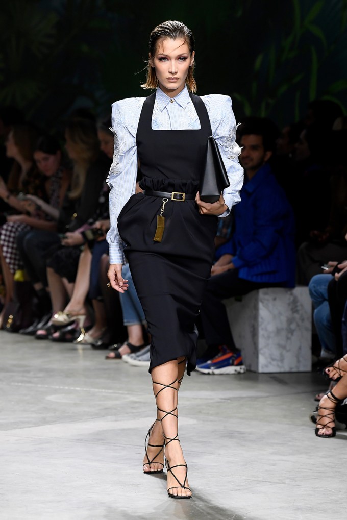 Bella Hadid Walks in Versace Men's Spring 2020 Show in Milan