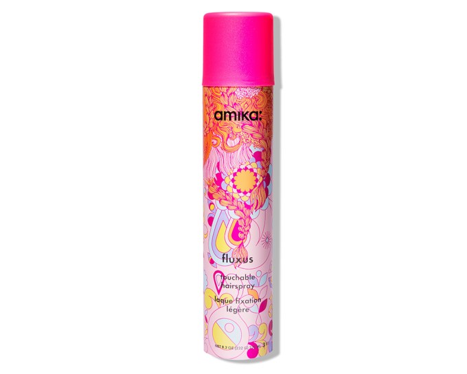 amika limited-edition Fluxus Touchable Hairspray, $25, loveamika.com