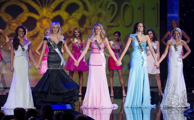 Audra Mari with Contestants at the Miss Teen USA 2011 Pageant