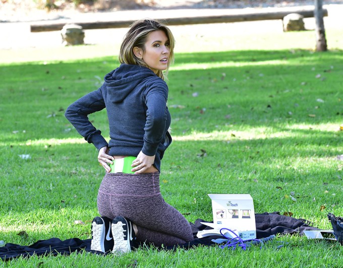 Audrina Patridge in a Park After a Workout