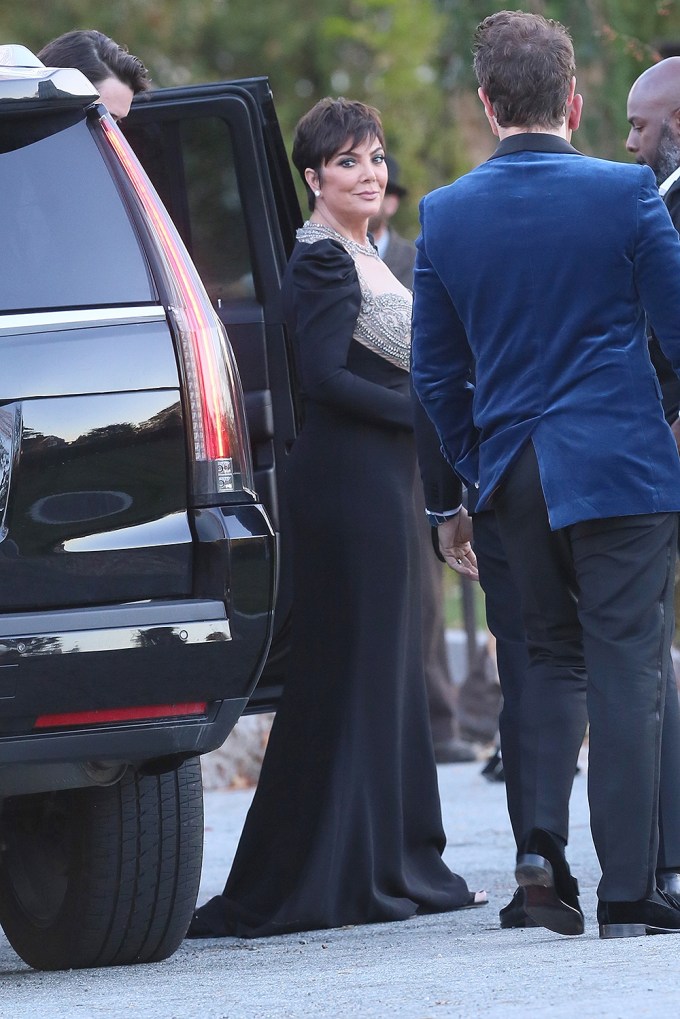 Kris Jenner arrives for Jennifer Lawrence’s wedding