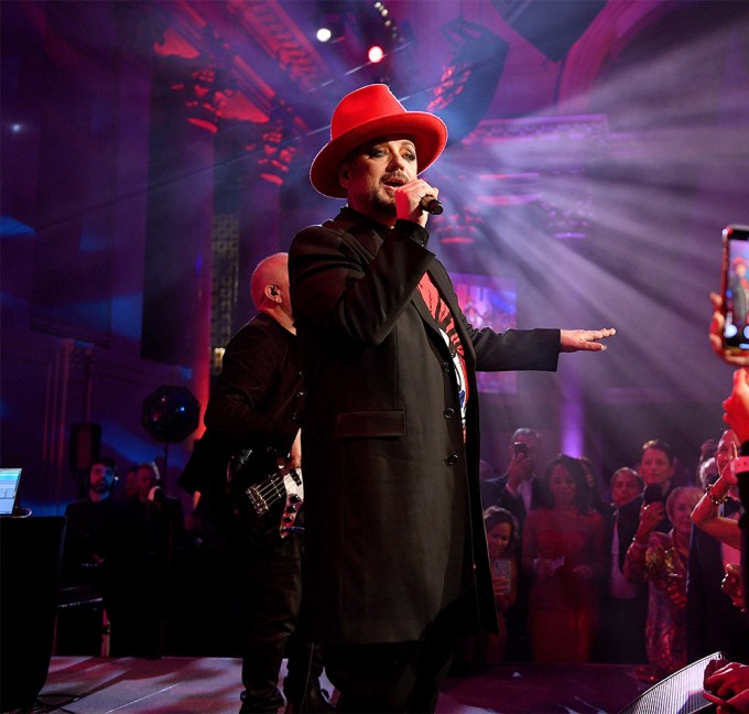 Boy George performs onstage during the Angel Ball 2019