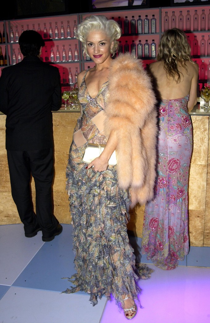Gwen Stefani wears fur to the Vanity Fair Oscars Party