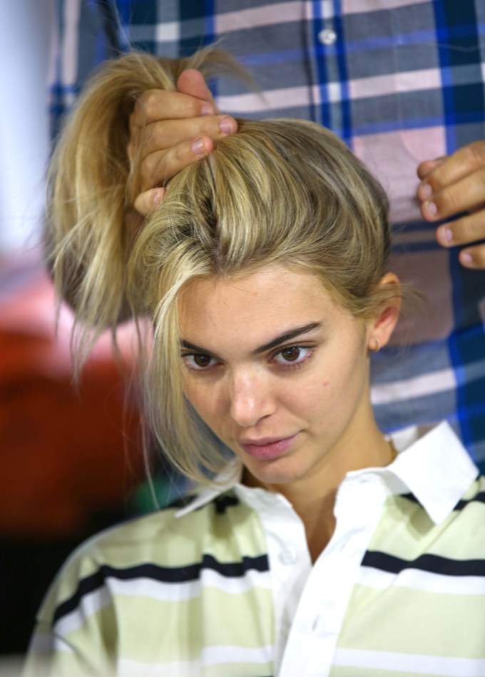 A Blonde Kendall Jenner Gets Ready Backstage