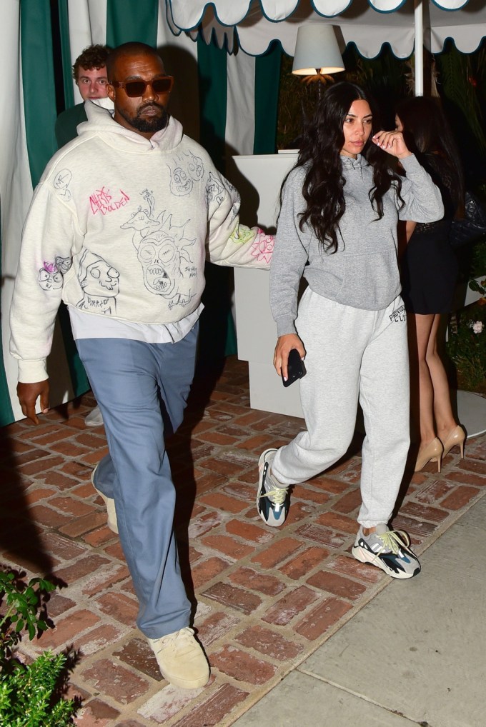 Kim Kardashian & Kanye West Have A Chill Date Night