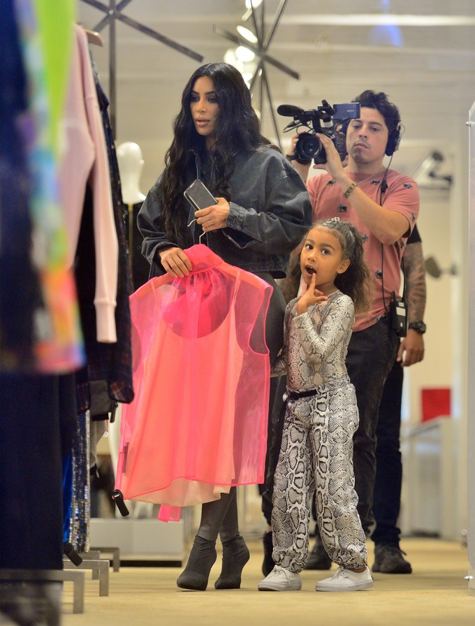 Kim Kardashian & North West Shopping