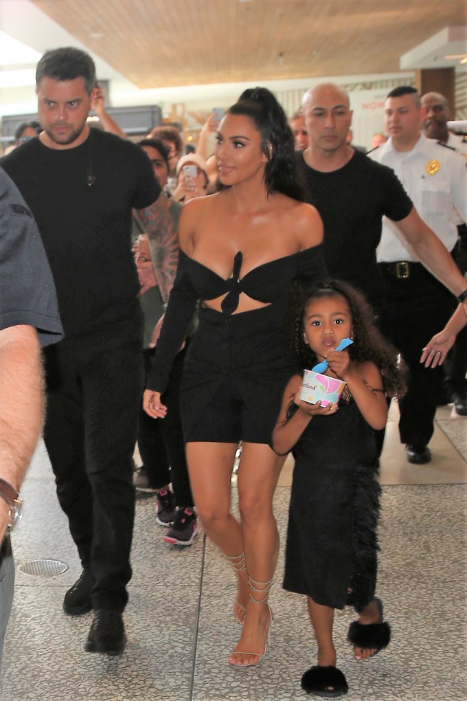 Kim Kardashian & North West Stop By Westfield Mall
