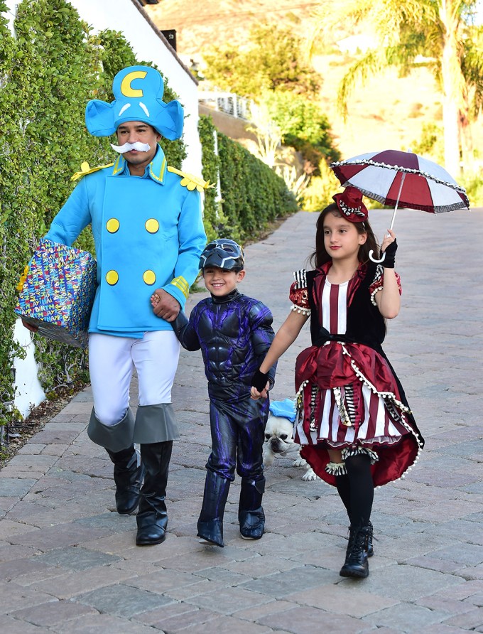 Mario Lopez Takes his Kids to a Halloween Themed Party