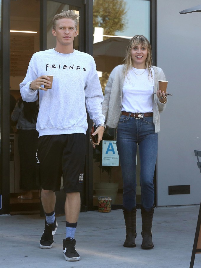 Miley Cyrus & Cody Simpson getting coffee