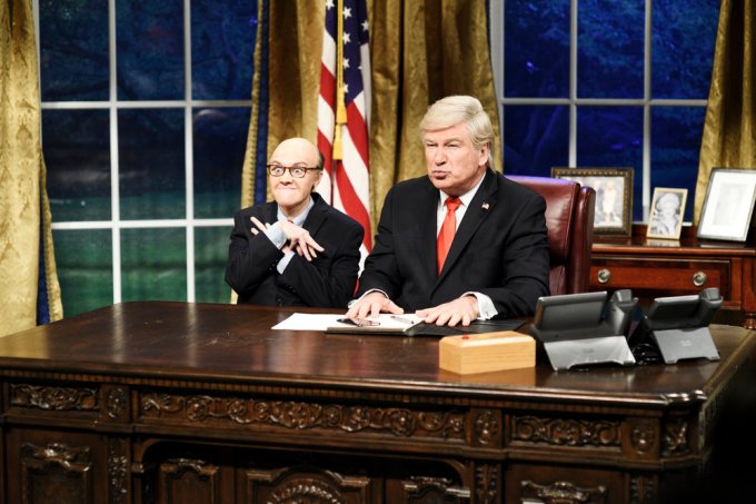Kate McKinnon as Rudy Giuliani & Alec Baldwin as Donald Trump