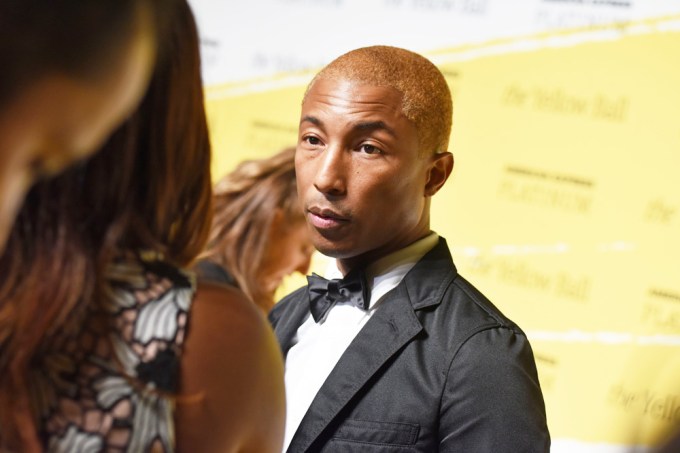 Pharrell Williams in a tuxedo at The Yellow Ball