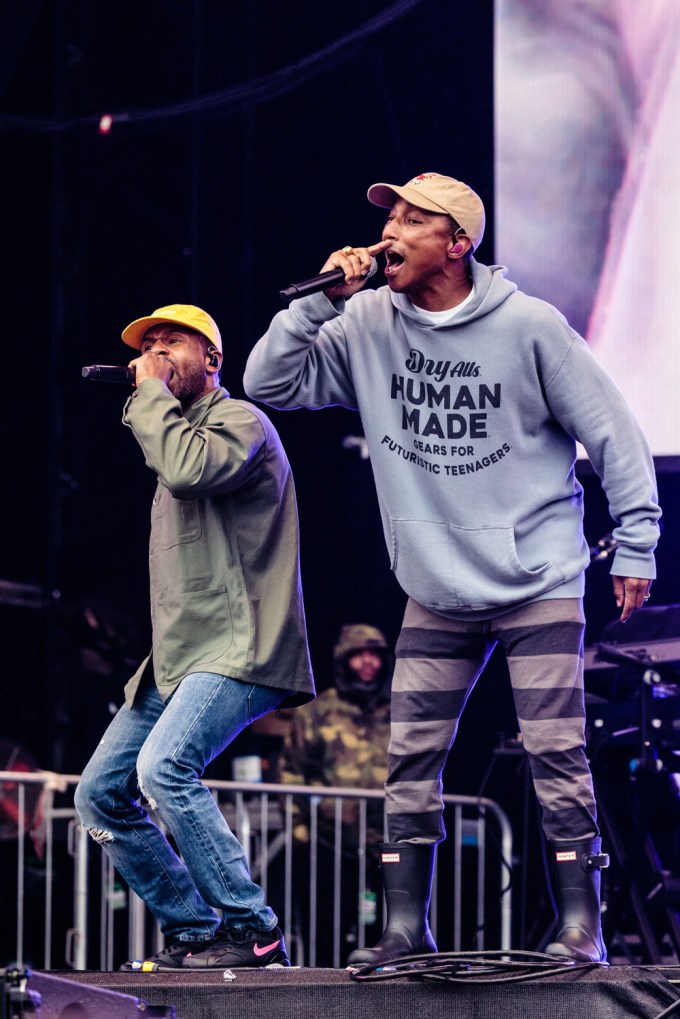 Pharrell Williams performs at the Leeds Festival