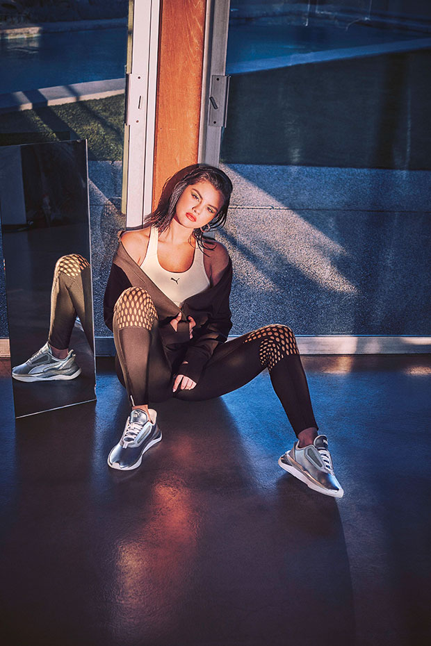 Selena Gomez's Puma Sneaker Campaign: Wet Hair Sports Bra – Life