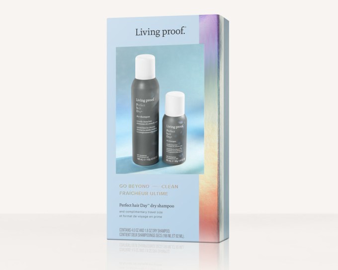Living Proof Go Beyond Clean – Perfect hair Day Dry Shampoo Duo, $24, Sephora.com