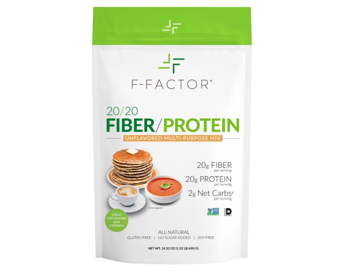 F-Factor 20/20 Fiber/Protein Powder – Unflavored, $44.99, ffactor.com