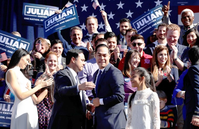 Julian Castro with His Family at an Event Where Former Secretary Castro announced his 2020 Presidential Campaign