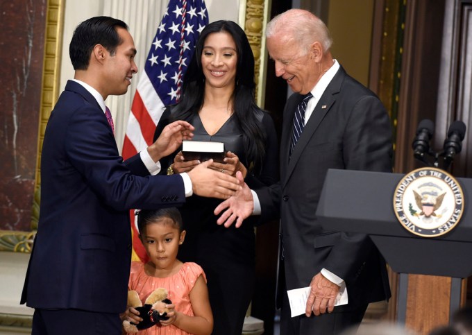 Julian Castro Shaking Joe Biden’s Hand as He’s Sworn Into Office