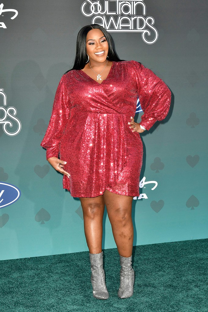 Kelly Price rocks a sequin mini at the 2019 Soul Train Awards
