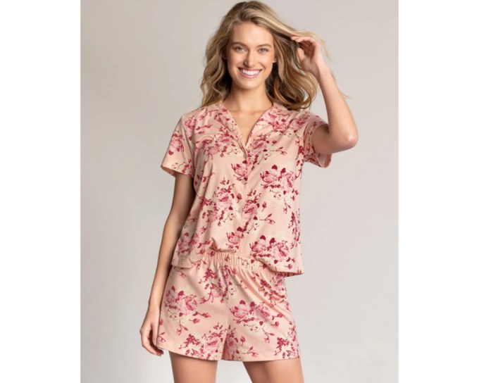Leonisa Pure Cotton Short Sleeve Pajamas, $42, leonisa.com