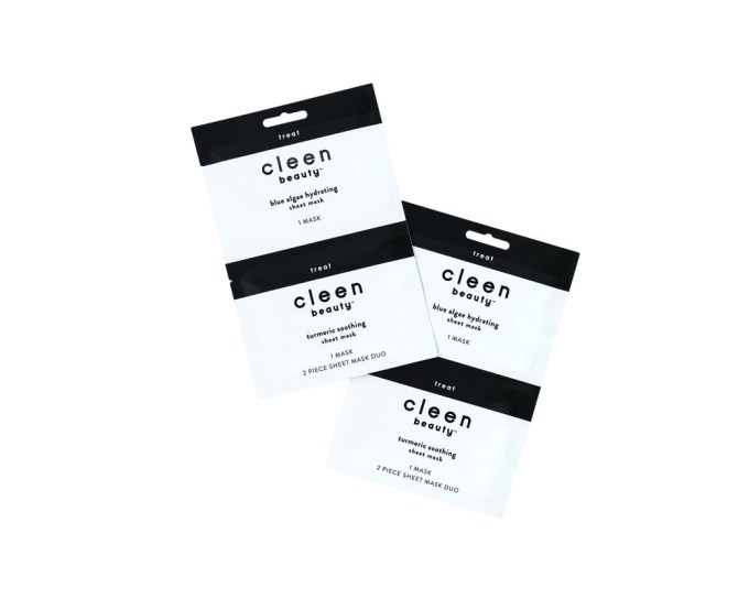 Cleen Beauty Blue Algae Hydrating and Tumeric Soothing Duo Sheet Mask, $7.94, Walmart