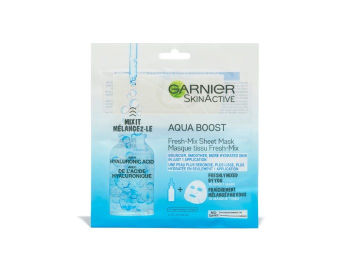Garnier SkinActive Aqua Boost Fresh Mix Sheet Mask, $3.99, drugstores
