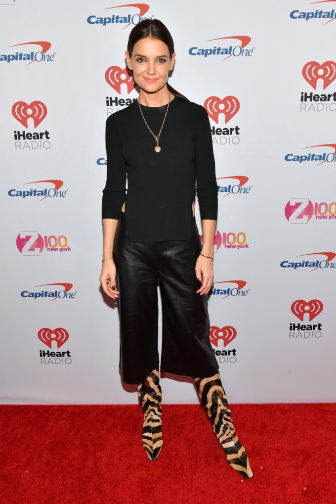 Katie Holmes is runway ready at the Jingle Ball