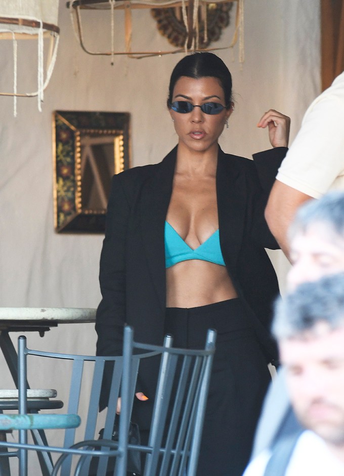 Kourtney Kardashian In Blue Bikini