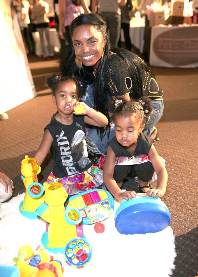 Kim Porter & Twins At Celebrity Baby Event