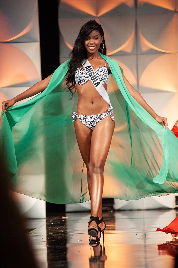 Miss Angola Salett Miguel is seen in the Miss Universe preliminary competition