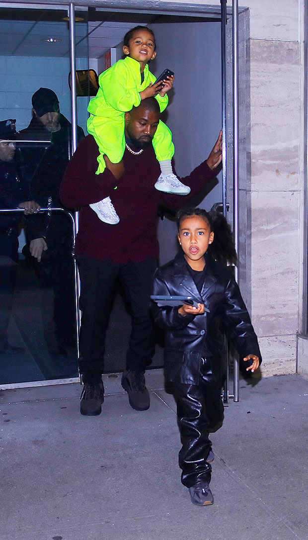 Saint West Goes For Ride On Dad Kanye West's Shoulders — Cute Pics –  Hollywood Life
