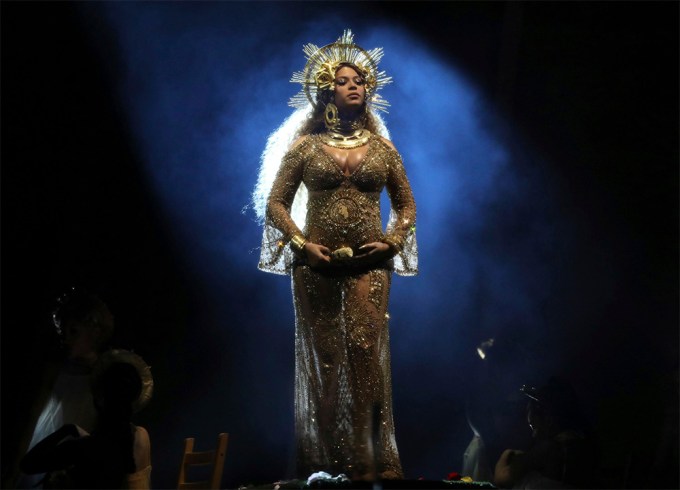 Beyonce at the 59th Annual Grammy Awards