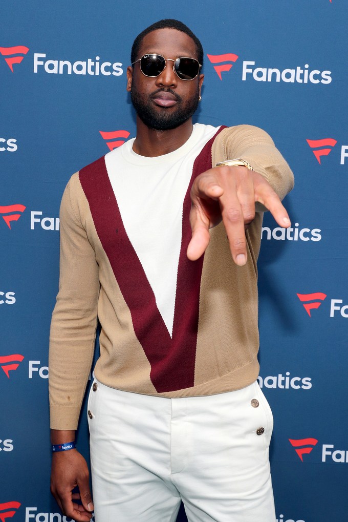 Dwyane Wade on the red carpet at Michael Rubin’s Fanatics Super Bowl Party