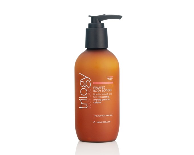 Trilogy Firming Body Lotion, $20.75, trilogyproducts.com