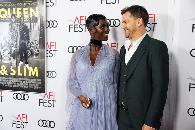 Jodie Turner-Smith & Joshua Jackson all smiles during a sweet moment at the ‘Queen & Slim’ LA premiere