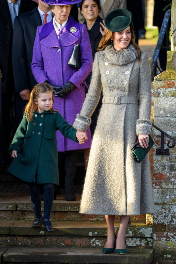 Catherine Duchess of Cambridge holds Princess Charlotte’s hand
