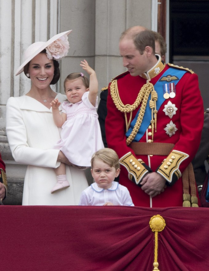 Catherine Duchess of Cambridge Holds Princess Charlotte at Trooping The Colour