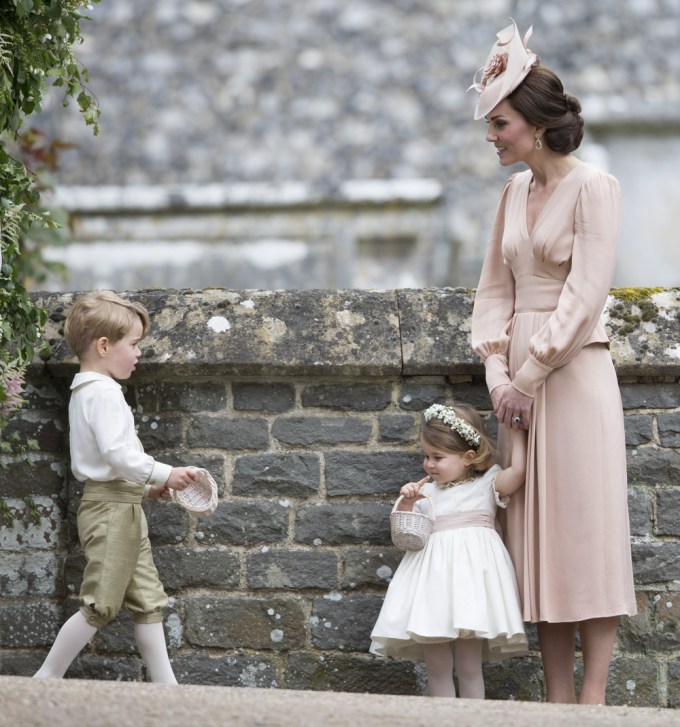 Catherine Duchess of Cambridge Holds Princess Charlotte’s Hand