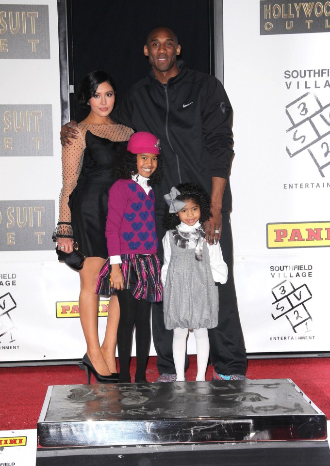 Kobe Bryant At His Hand & Footprint Ceremony With His Family